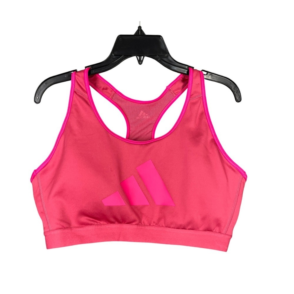 Adidas Sports Bra Womens 1X Pink Racerback Medium Support‎ Activewear Essential